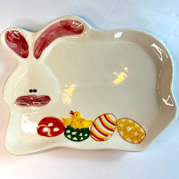 Vintage Easter Bunny Ceramic Platter Plate - Picture 1 of 6